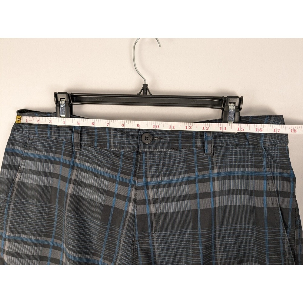 Trinity Collective Dual Purpose Shorts Mens 34 Grey Blue Plaid Hybrid Boardshort - Picture 3 of 8